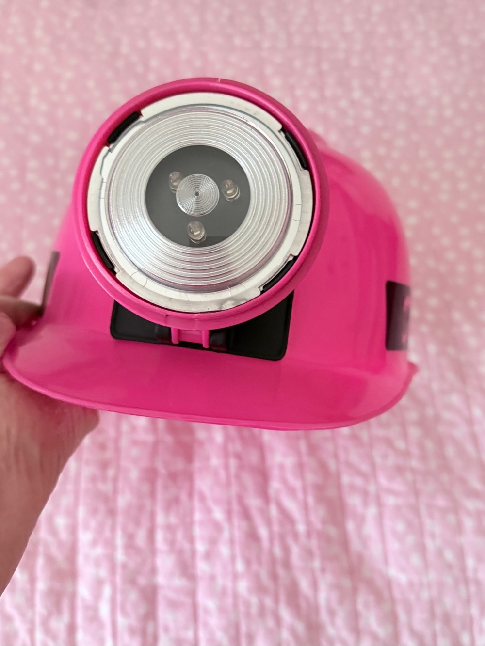 Bright Pink LED Hard Hat-Style Headlamp